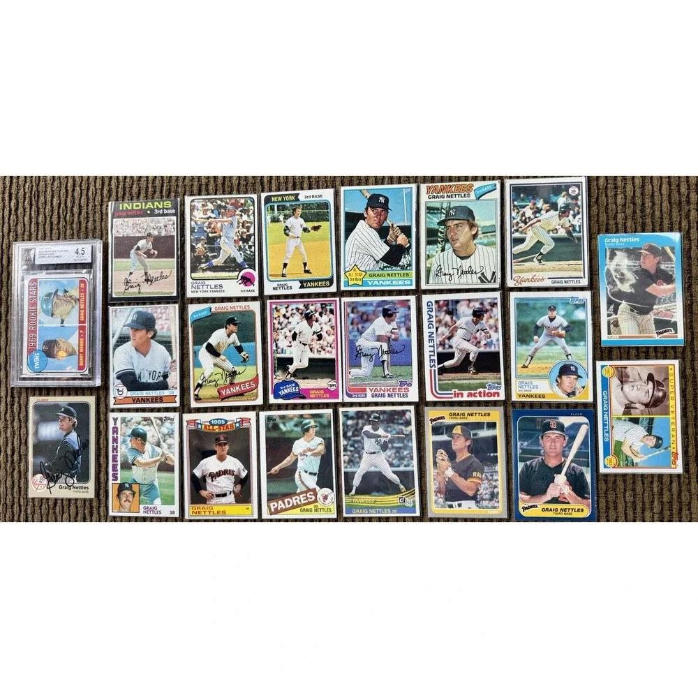 Lot Of 22 Graig Nettles MLB Cards - Graded Error Rookie - Autograph - NY Yankees